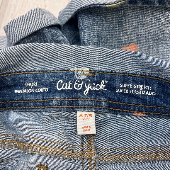 Cat & Jack Denim Overall Shorts, Size Youth SIZE M(7/8) - Picture 12 of 16